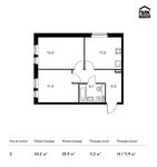 Планировка 2-комнатной квартиры, 50,2 м2