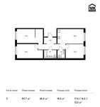 Планировка 3-комнатной квартиры, 83,7 м2