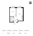 Планировка 1-комнатной квартиры, 36,5 м2