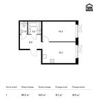 Планировка 1-комнатной квартиры, 40,3 м2