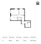 Планировка 2-комнатной квартиры, 68,1 м2