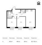 Планировка 2-комнатной квартиры, 61,9 м2