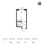 Планировка квартиры студии, 19,9 м2