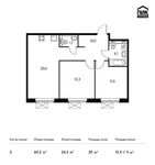 Планировка 2-комнатной квартиры, 60,2 м2