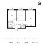Планировка 2-комнатной квартиры, 58,9 м2
