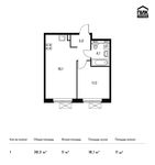 Планировка 1-комнатной квартиры, 38,3 м2