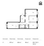 Планировка 3-комнатной квартиры, 87,3 м2
