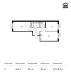 Планировка 2-комнатной квартиры, 65,5 м2