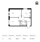 Планировка 2-комнатной квартиры, 50 м2