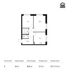 Планировка 2-комнатной квартиры, 52 м2