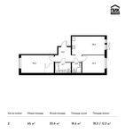 Планировка 2-комнатной квартиры, 65 м2