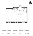 Планировка 2-комнатной квартиры, 57,3 м2