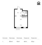 Планировка квартиры студии, 27,1 м2