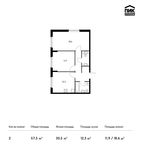 Планировка 2-комнатной квартиры, 57,5 м2