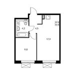 Планировка 1-комнатной квартиры, 36 м2