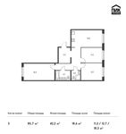 Планировка 3-комнатной квартиры, 83,8 м2