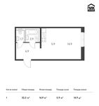 Планировка квартиры студии, 31,9 м2