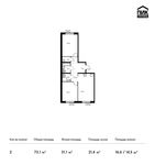 Планировка 2-комнатной квартиры, 73,1 м2