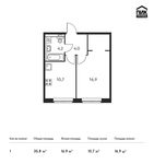 Планировка 1-комнатной квартиры, 35,8 м2
