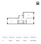 Планировка 2-комнатной квартиры, 65,3 м2