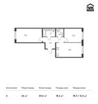 Планировка 2-комнатной квартиры, 65 м2