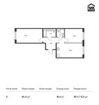 Планировка 2-комнатной квартиры, 65,4 м2