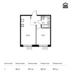 Планировка 1-комнатной квартиры, 36 м2