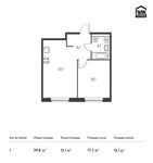 Планировка 1-комнатной квартиры, 39,8 м2