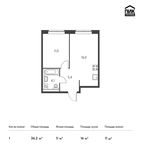 Планировка 1-комнатной квартиры, 36,2 м2