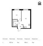 Планировка 1-комнатной квартиры, 37,7 м2