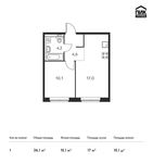 Планировка 1-комнатной квартиры, 36,1 м2