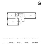 Планировка 2-комнатной квартиры, 68,4 м2