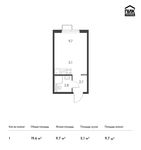 Планировка квартиры студии, 19,6 м2