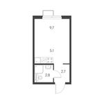 Планировка квартиры студии, 19,5 м2