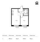 Планировка 1-комнатной квартиры, 39,4 м2