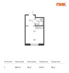 Планировка квартиры студии, 23,3 м2