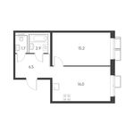 Планировка 1-комнатной квартиры, 41,7 м2