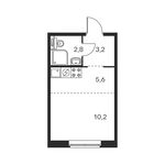 Планировка квартиры студии, 21,3 м2