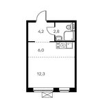 Планировка квартиры студии, 25 м2