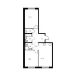 Планировка 2-комнатной квартиры, 71,2 м2