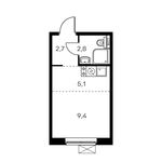 Планировка квартиры студии, 19,6 м2