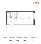 Планировка квартиры студии, 31,9 м2