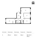 Планировка 3-комнатной квартиры, 87,6 м2