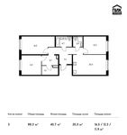 Планировка 3-комнатной квартиры, 88,3 м2