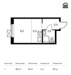 Планировка квартиры студии, 20,3 м2