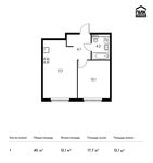 Планировка 1-комнатной квартиры, 40 м2