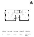 Планировка 3-комнатной квартиры, 85,5 м2