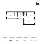 Планировка 2-комнатной квартиры, 66,9 м2