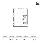 Планировка 2-комнатной квартиры, 52,9 м2