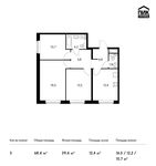 Планировка 3-комнатной квартиры, 68,4 м2